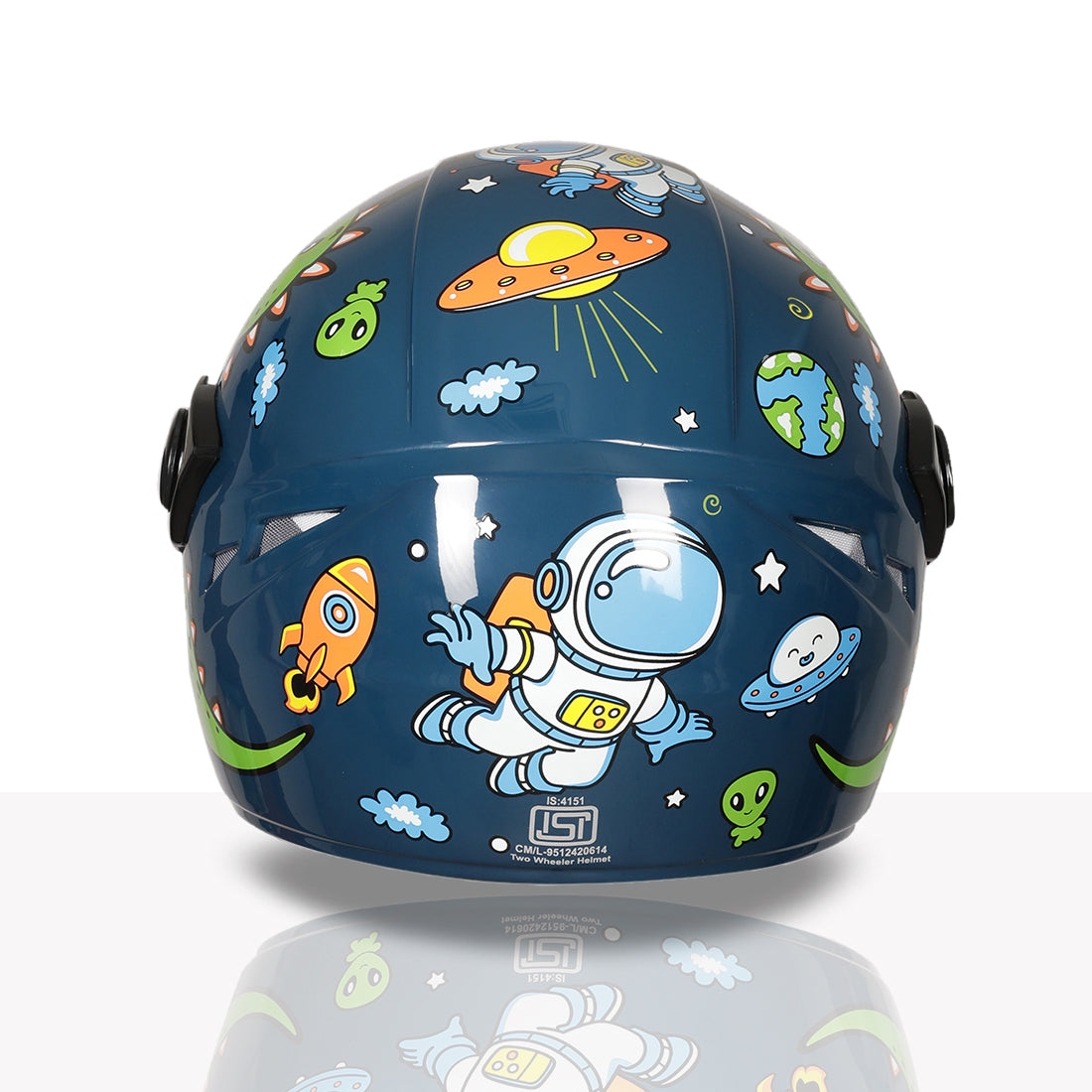 TVS Moto Jr. Kids Helmet |Fun Glow in the Dark Graphics | Lightweight ISI Certified ABS Shell| Removable Cheek Pads | Ideal Kids Bike Helmet for Cycle Scooter Daily Ride Comfort & Protection